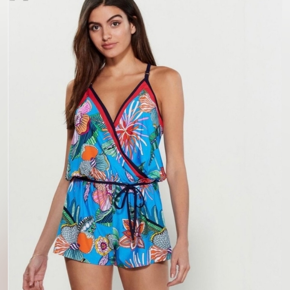 NWT Trina Turk Colorful Floral Romper Size Small